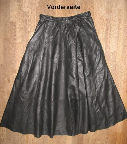 Gonna pelle lunga nero - pelle,