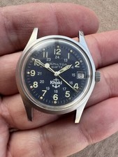 Hamilton Quartz Khaki Rare Blue Dial Military Watch Vintage