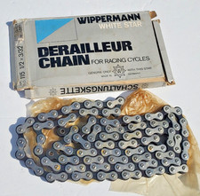 Catena deragliatore bici strada NOS Wippermann 5 e 10 spd vintage anni 70 avviamento bianco 116