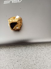 SVENDITA TOTALE-Anello in Oro da uomo 22kt con brillante a sigillo e smalti neri