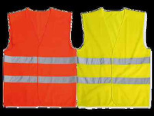 GILET CATARIFRANGENTE SICUREZZA AUTO E VEICOLI /CANTIERI ALTA VISIBILITA' FLUO