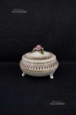 Oggetto Porta Gioie In Ceramica Bassano Con Rosellina 15cm