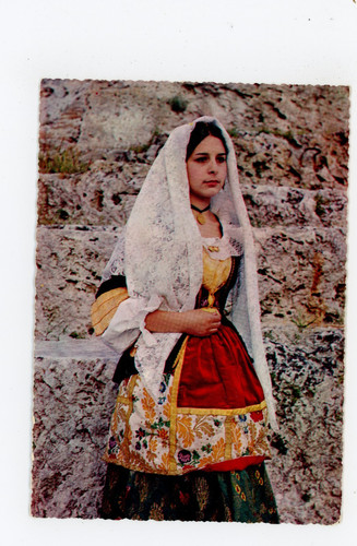 Cartolina costumi sardi - cartolina,
