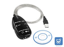 Adattatore USB Ingresso Chitarra Basso Registrazione Audio PC MAC Cavo 1 Metro