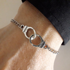 Bracciale acciaio inox con - in,
