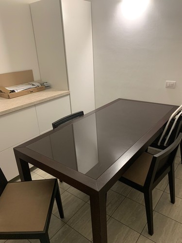 Tavolo legno vetro - legno, 90x180