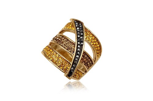 Anello placcato oro pave di - anello, e
