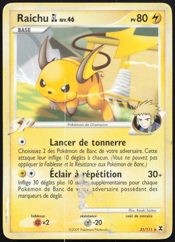 Carte pokémon raichu - raichu, 31/111