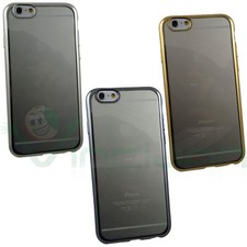Pellicola+Custodia cover TPU Crystal Chrome per iPhone 6 4.7 6S case trasparente