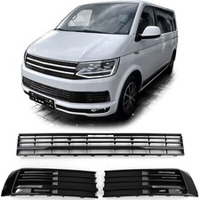 GRIGLIE ANTERIORI PARAURTI NERO LUCIDO PER VW BUS T6 15-19 MULTIVAN