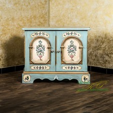 Voglauer Cassettiera Blu Antico Anno 1700 Armadietto Massiccio Dipinti Fattoria