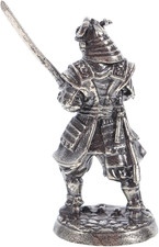 Miniatura Samurai Guerriero in Cupronichel Statua Da Collezione Stile Medievale 
