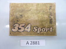 Benelli 354 Sport libretto