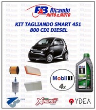KIT TAGLIANDO SMART 451 800 CDI DIESEL - 4 FILTRI 4 LITRI OLIO MOBIL1 5W30