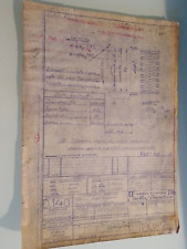 ISOTTA FRASCHINI , 1953,disegno tecnico  originale Copia da lucido  1953