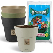 Vaso da Giardino Ethica Plastica Riciclata con Riserva D’acqua e Terriccio