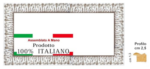 Cornice bianca intagliata - , in