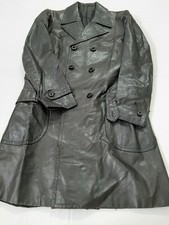 Doppiopetto lungo giubbotto jacket cappotto coat nero black pelle uomo men tg S