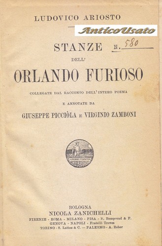 Stanze dell orlando furioso - furioso, di
