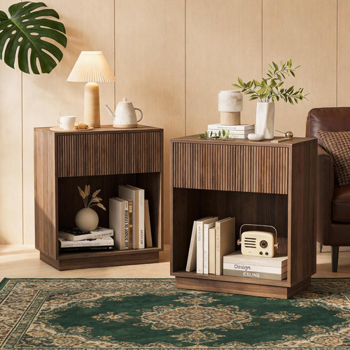 Set comodini scanalati - set, 2