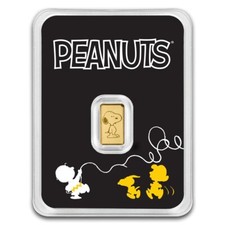 Lingotto d'oro 0,5 grammi Gold Peanuts ® Snoopy 75th Anniversary in blister