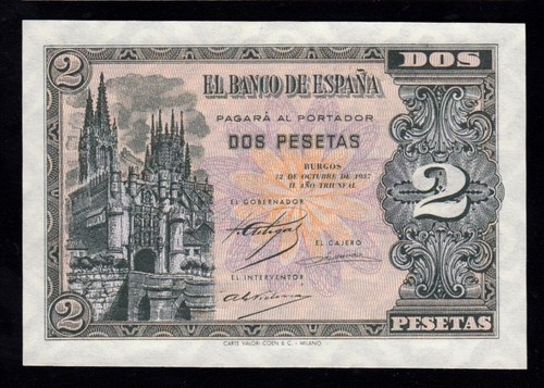 Pesetas octubre 1937 - 2,