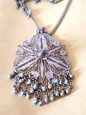 VINTAGE  COLLANA CON PENDAGLIO LEGA ARGENTO  AFRICA