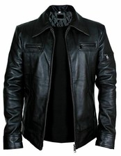 Giacca Pelle Uomo Biker Jacket Moto Morbida Pelle di Agnello Giacca Slimfit Corta