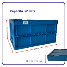 CASSETTA pieghevole e CONTENITORE in plastica con COPERCHIO grande 60 cm usata