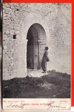 CARTOLINA  PIEDILUCO  VIAGGIATA 1908 INGRESSO DEL CASTELLO ANIMATA