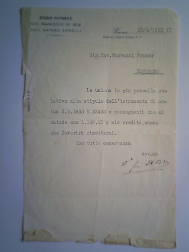 Lettera studio notarile - "studio, de'