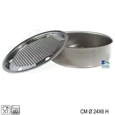 GRATTUGIA FORMAGGIO MODELLO BARI DIAM. CM 18X6 H ACCIAIO INOX CONTENITORE