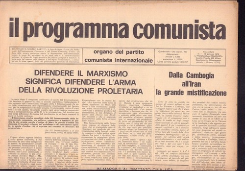 Programma comunista - il,