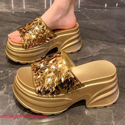 Ciabatta platform donna - , lucida