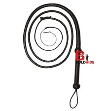 Frusta Indiana Jones 8 Piedi Vera Pelle Marrone Scuro Intrecciata 12 Fili Artigi