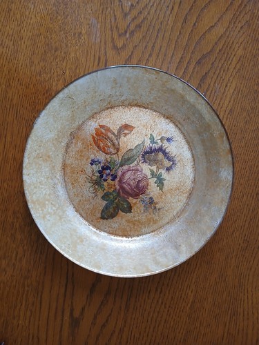 Piatto decoupage floreale