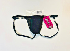 Andrew Christian Taglia L "SLUT" Maglia Supporto/Jock Atletico - Nero/Argento