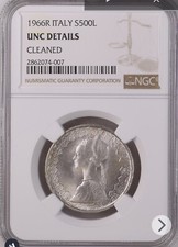 NGC Graded 500 Lire 1966