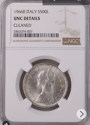 Ngc graded 500 lire - graded,