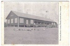 Cartolina North Hero, VT B&W - Camp Abnaki Long House