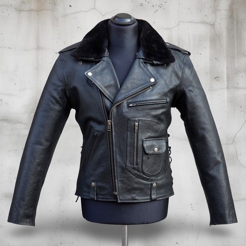 Giubbotto chiodo pelle biker - giubbotto,