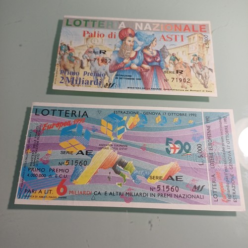 Vecchi biglietti lotteria - vecchi,