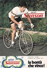 Ciclismo/Cyclisme Cartolina F. MOSER sq. Sanson 1977 Campione del Mondo orig.