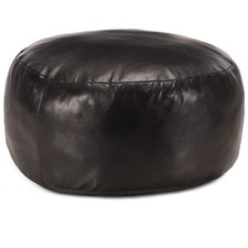Pouf Nero 60x30 cm Vera Pelle