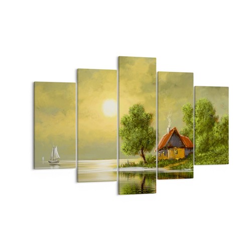 Quadro tela 150x100cm barca - quadro,