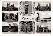 Cartolina Worms am Rhein, Duomo, Monumento a Lutero, Duomo-Lato Sud, Dolker der... - 4676923