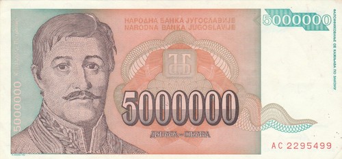 Jugoslavia banconota 000 - banconota, 5.000.000