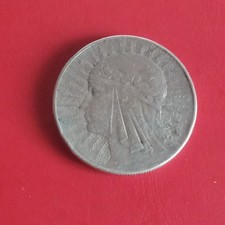 Polonia Moneta 10 Zlotich 1932 Argento Segno Metallo Retro