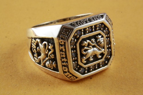 Anello leone rasta con - anello,