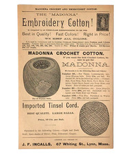1889 ricamo cotone pubblicità - 1889,